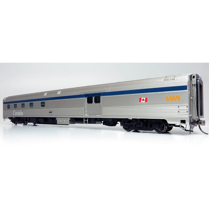 Rapido 114018 Budd Baggage-Dorm - Ready to Run -- VIA Rail Canada 8609 (Canada Scheme, stainless, blue, yellow, Canadian Flag), HO