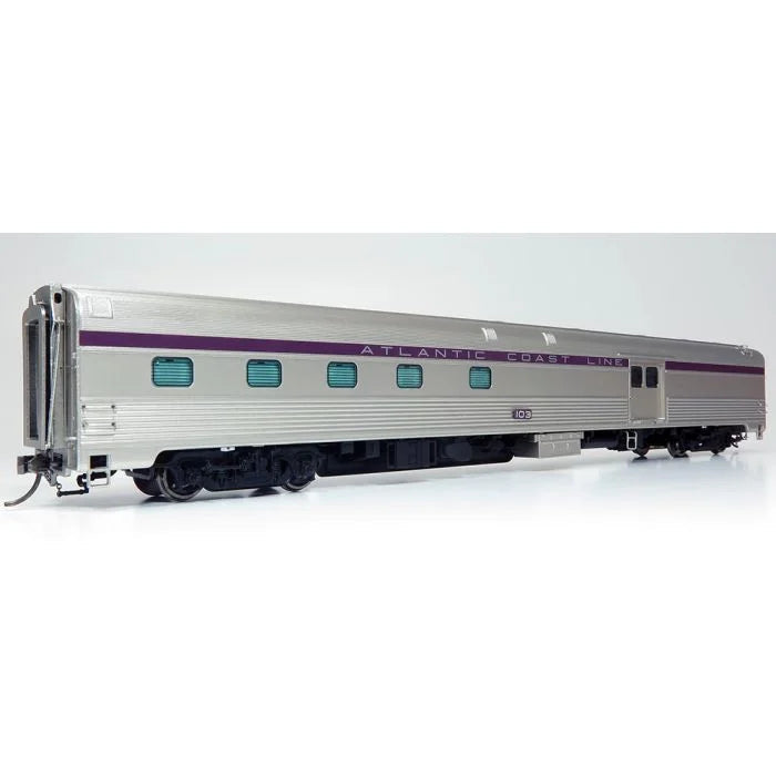 Rapido 114022 Budd Baggage-Dorm - Ready to Run -- Atlantic Coast Line 104 (stainless, purple), HO