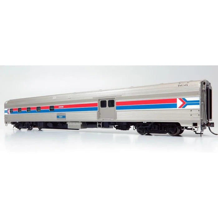 Rapido 114025 Budd Baggage-Dorm - Ready to Run -- Amtrak 1533 (Phase I, stainless, red, blue, white, Arrow Logo), HO