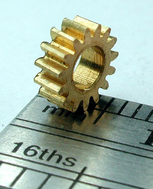 Northwest Short Line 11715-6 Worm Gear - Brass 3.0mm Bore (.118") -- 15 Teeth, 0.24 Outside Diameter, All Scales