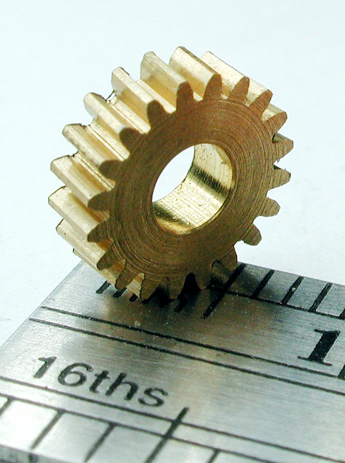 Northwest Short Line 11720-6 Worm Gear - Brass 3.0mm Bore (.118") -- 20 Teeth, 0.306 Outside Diameter, All Scales