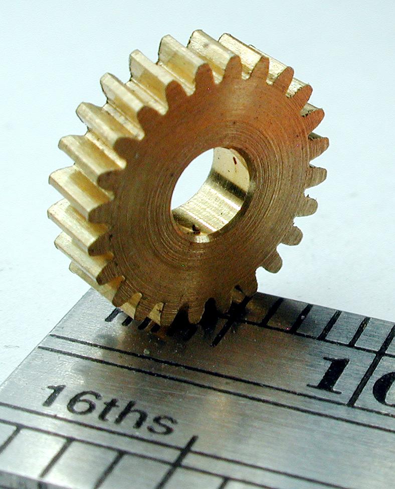 Northwest Short Line 11724-6 Worm Gear -- 24T, 3mm Bore (brass), All Scales