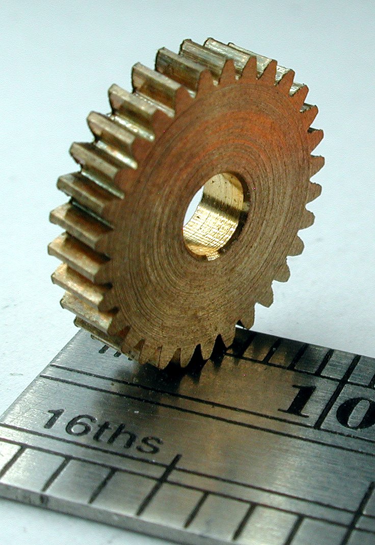 Northwest Short Line 11730-6 Worm Gear -- 30T, 3mm Bore (brass), All Scales