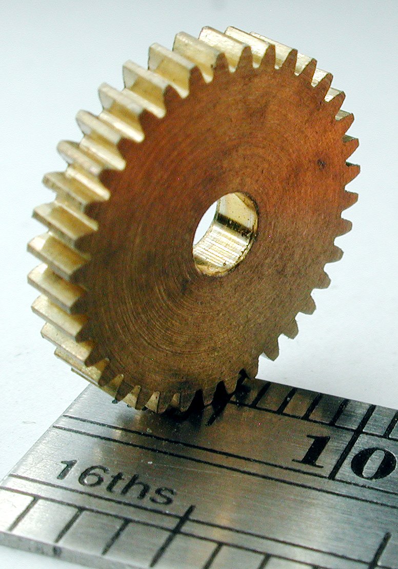 Northwest Short Line 11736-6 Worm Gear -- 36T, 3mm Bore (brass), All Scales