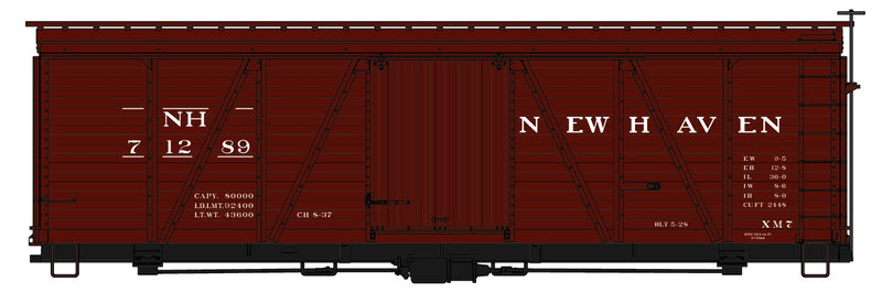 Accurail 1174 36'Fowler Wood Boxcar New York New Haven & Hartford Built: '28/'37, HO
