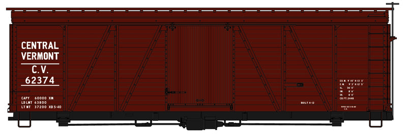 Accurail 1179 36'Fowler Wood Boxcar Central Vermont Built '12/'40, HO