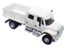 Walthers SceneMaster 949-11880 International(R) 7600 2-Axle Crew Cab Truck with Solid Stake Bed - Assembled -- White with Railroad M-O-W, HO