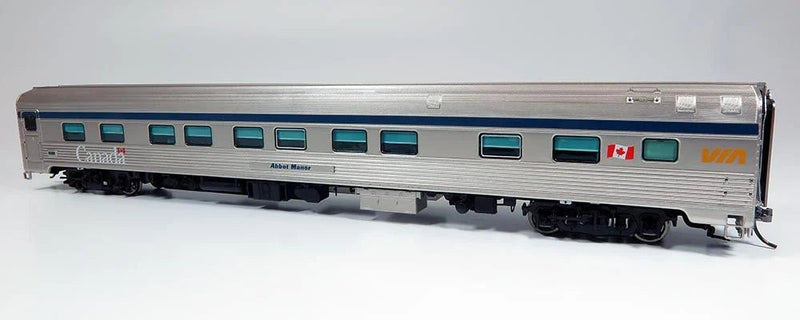 Rapido 119023 Budd Manor Sleeper - Ready to Run -- VIA Rail Canada 8312 Butler Manor (Canada Scheme, stainless, blue, yellow, Canadian Flag), HO