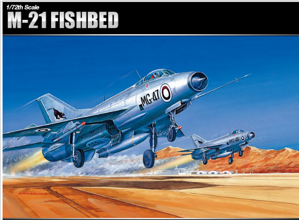 Academy Models 12442 Mig21 Fishbed Fighter -- Plastic Model Airplane Kit -- 1/72 Scale