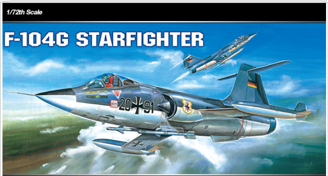 Academy Models 12443 German F104G Starfighter Aircraft -- Plastic Model Airplane Kit -- 1/72 Scale