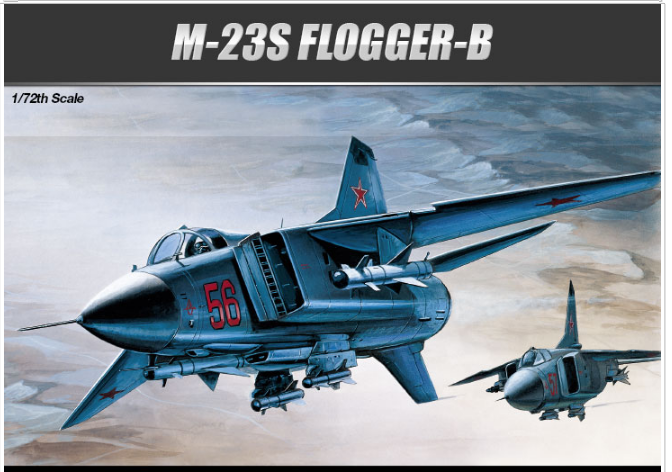 Academy Models 12445 Mig23S Flogger B Fighter -- Plastic Model Airplane Kit -- 1/72 Scale