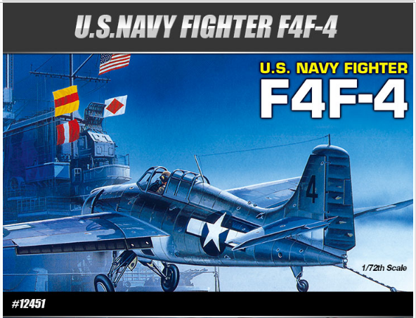 Academy Models 12451 US Navy F4F-4 Wildcat -- Plastic Model Airplane Kit -- 1/72 Scale