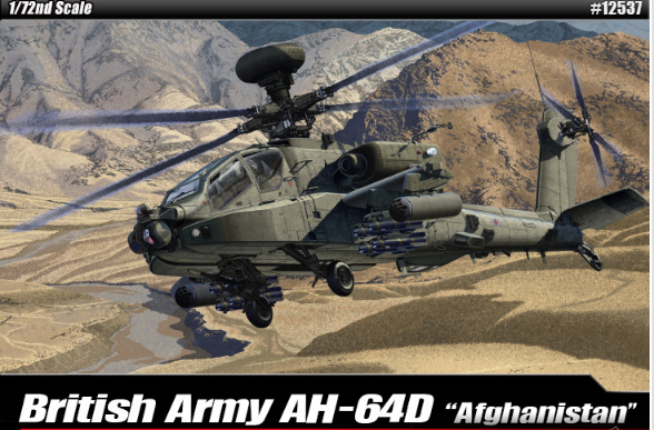 Academy Models 12537 AH-64D British Army Afghanistan -- Plastic Model Helicopter Kit -- 1/72 Scale