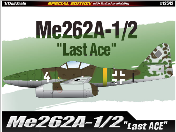 Academy Models 12542 Me262A-1/2 LAST ACE 1:72