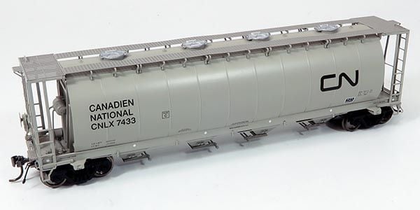 Rapido 127025 HO NSC 3800cuft Covered Hopper: CN - CNLX Grey: 6-Pack