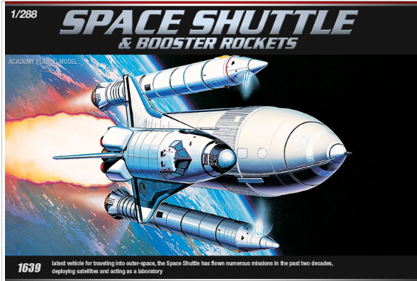 Academy Models 12707 Space Shuttle w/Booster -- Plastic Model Space Shuttle Kit -- 1/288 Scale
