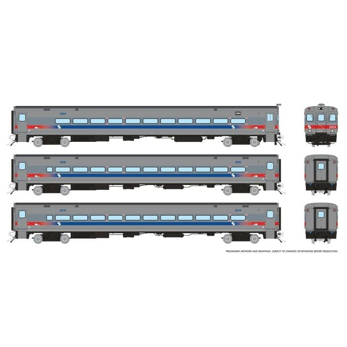 PREORDER Rapido 128557 HO Comet Car: SEPTA - Rebuilt: Set