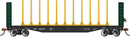 Bachmann 12902 52' Centerbeam Bulkhead Flatcar - Ready to Run -- Canadian National 60472 (black), HO