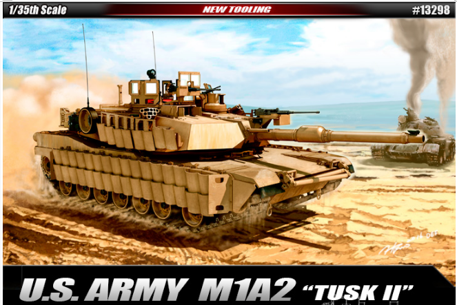 Academy Models 13298 US Army M1A2 Tusk II -- Plastic Model Military Tank Kit -- 1/35 Scale