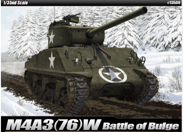 Academy Models 13500 M4A3(76)W US Battle of the Bulge 1:35