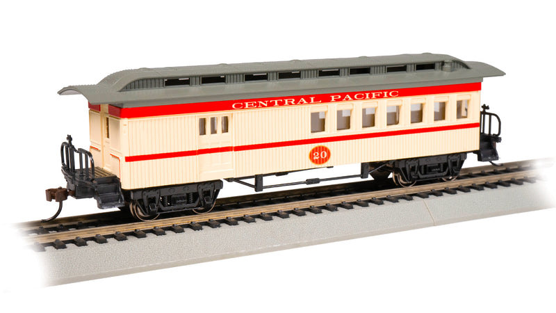 Bachmann 13509 1860 - 1880 Wood Combine - Ready to Run - Silver Series(R) -- Central Pacific (pale yellow, red, gray), HO