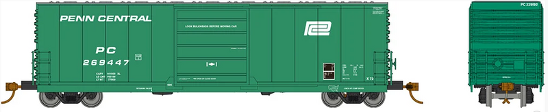 Rapido 139002 Evans X72 Box car: Penn Central Small Logo - 6-Pack #1 Car Numbers: #266500, 266822, 266879, 269175, 269447, 269990, HO