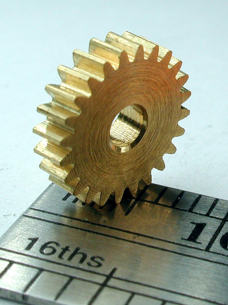 Northwest Short Line 14024-6 Reverse Worm Gear - Brass 3/32" Bore (.0937") -- 24 Teeth, 0.361 Outside Diameter, All Scales