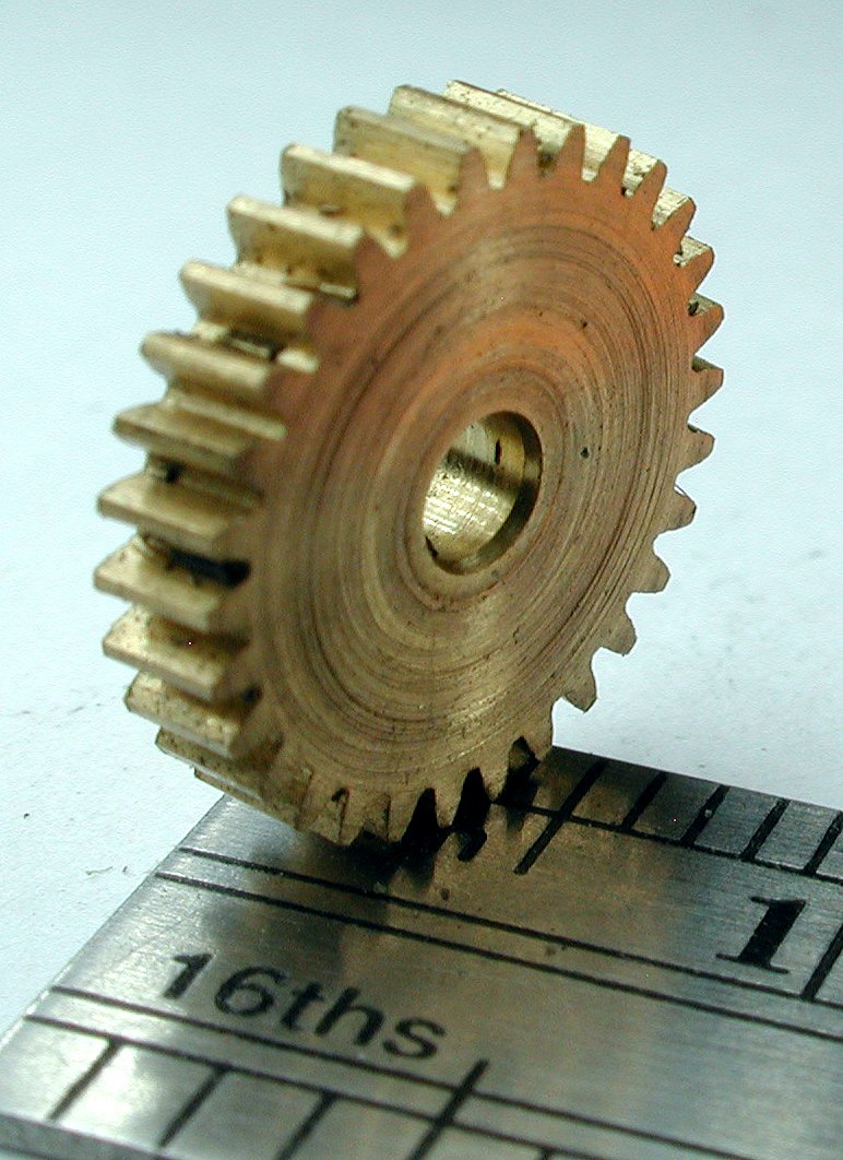 Northwest Short Line 14030-6 Reverse Worm Gear - Brass 3/32" Bore (.0937") -- 30 Teeth, 0.444 Outside Diameter, All Scales