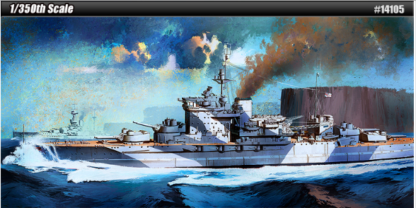 Academy Models 14105 Queen Elizabeth Class HMS Warspite -- Plastic Model Battleship Kit -- 1/350 Scale