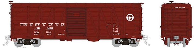 Rapido142011 USRA Single-Sheathed Boxcar:PRR(Youngstown door)-Equipped with AB brakes Equipped with Youngstown doors 6-pack includes the following numbers, all individually packaged: #38810 #39361#45466#540098#540178#564287,HO