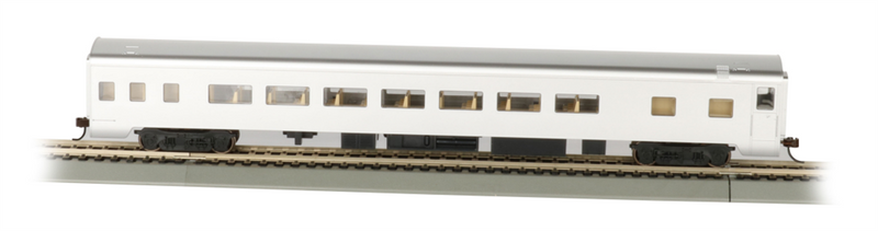 Bachmann 14208 Unlettered, Aluminum Smooth-Side Coach w/ Lighted Interior, HO