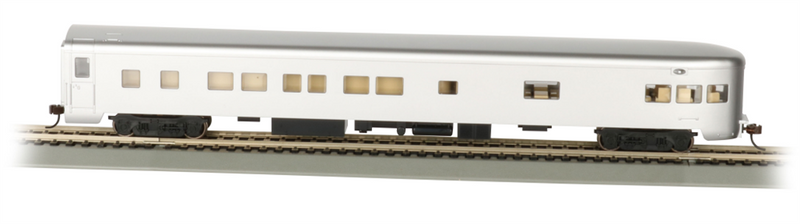 Bachmann 14308 Unlettered, Aluminum Smooth-Side Observation w/ Lighted Intr, HO