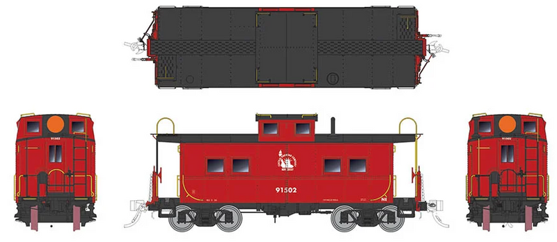 Rapido 144003 Northeastern-style Steel Caboose: CNJ - Liberty Scheme: