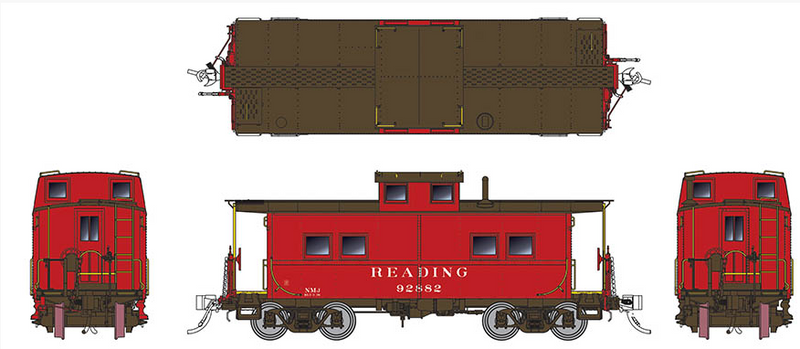 Rapido 144016 Northeastern-style Steel Caboose: RDG - As Delivered Scheme: