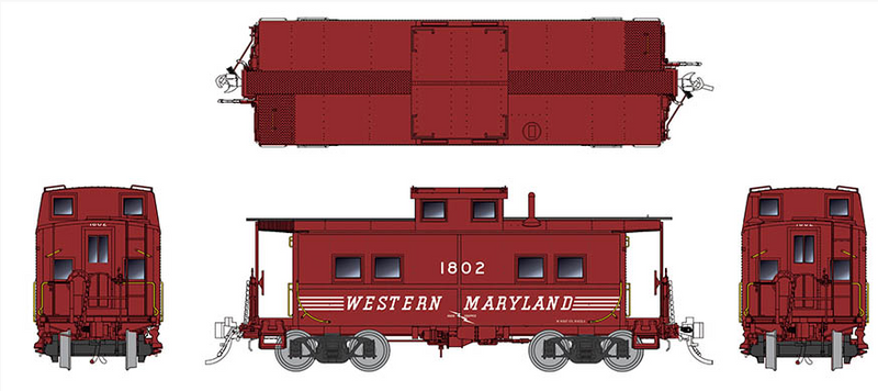 Rapido 144026 Northeastern-style Steel Caboose: WM - Speed Lettering Scheme: