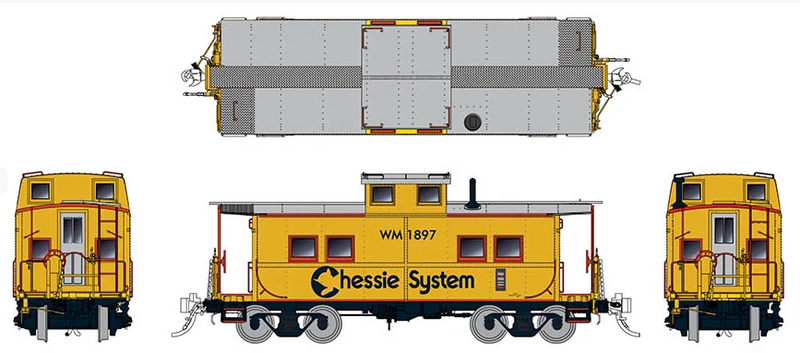 Rapido 144029 Northeastern-style Steel Caboose: Chessie System: