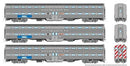 PREORDER Rapido 145007 HO Budd Gallery Bi-Level Commuter Cab Coach & 2 Coach Set - Ready to Run -- Metra - BNSF Set #1 (Cab #811 Coaches #748, 765, BNSF Railway Lettering)
