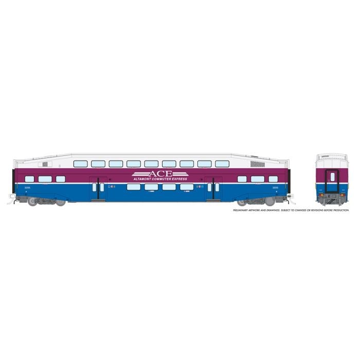 PREORDER Rapido 146025 HO BiLevel Commuter Car: ACE - Original: Set