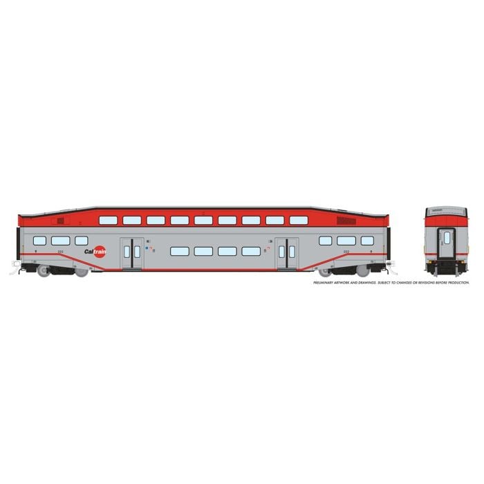 PREORDER Rapido 146028 HO BiLevel Commuter Car: CalTrain: Set