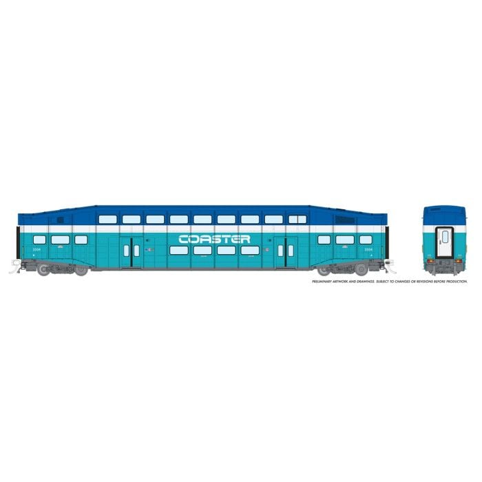 Rapido 146031 HO BiLevel Commuter Car: Coaster - Original: Set