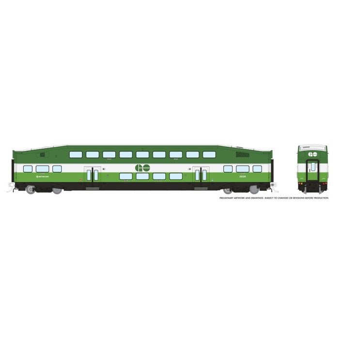 PREORDER Rapido 146040 HO BiLevel Commuter Car: GO Transit/MX: Set