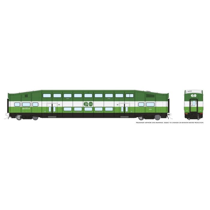 PREORDER Rapido 146042 HO BiLevel Commuter Car: GO Transit/MX: Set