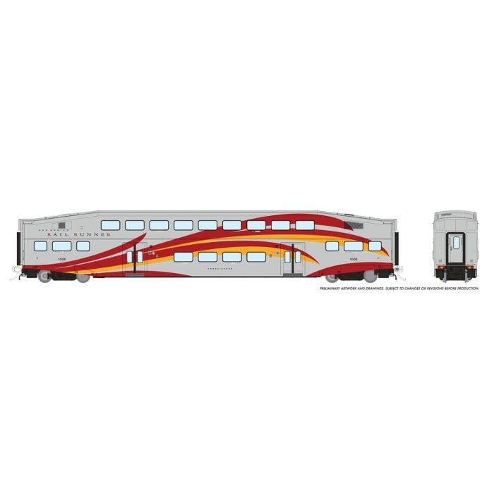 PREORDER Rapido 146048 HO BiLevel Commuter Car: Rail Runner: Set