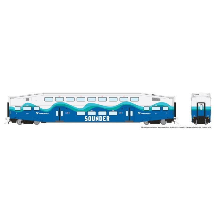 PREORDER Rapido 146051 HO BiLevel Commuter Car: Sounder: Set