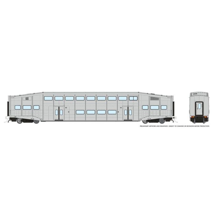 PREORDER Rapido 146093 HO BiLevel Commuter Car: Undecorated Series II (4 window, rivetted) Coach