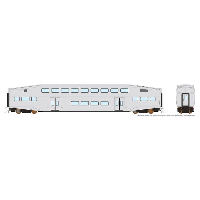 PREORDER Rapido 146095 HO BiLevel Commuter Car: Undecorated Series IV (4 large window, welded) Coach