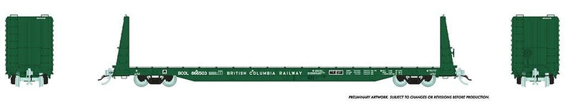 Rapido 147005 HO Marine Industries Bulkhead Flatcar: BCR - Dark Green Scheme: 6-Pack