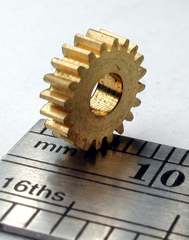 Northwest Short Line 14720-6 Reverse Worm Gear - Brass 3.0mm Bore (.118") -- 20 Teeth, 0.306 Outside Diameter, All Scales