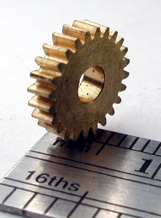 Northwest Short Line 14724-6 Reverse Worm Gear - Brass 3.0mm Bore (.118") -- 24 Teeth, 0.361 Outside Diameter, All Scales