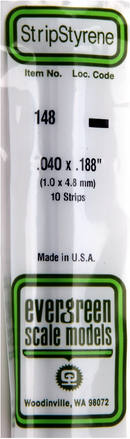 Evergreen Scale 148 .040 X .188 STRIPS